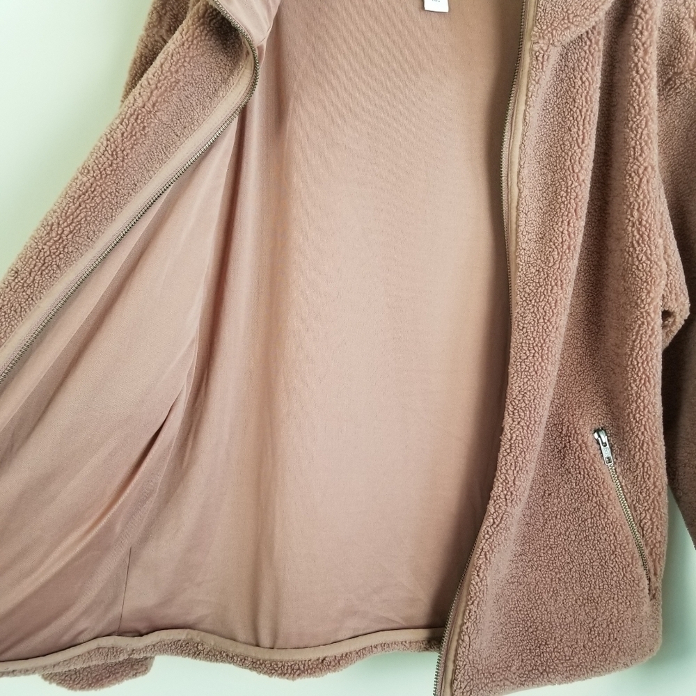 Daily Ritual Teddy Fleece Hooded Coat Medium - Picture 4 of 6